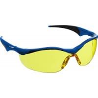Защитные очки ЗУБР Прогресс 7 открытого типа с желтыми линзами и мягкими двухкомпонентными дужками 110321