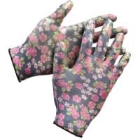 Садовые перчатки GRINDA р. L-XL прозрачное нитриловое покрытие черные 11297-XL