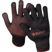 Трикотажные перчатки ЗУБР р. L-XL утепленные с ПВХ покрытием (точка) 11462-XL