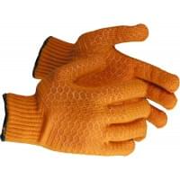 Трикотажные перчатки ЗУБР р. L-XL с противоскользящим двусторонним перекрестным покрытием 11278-XL