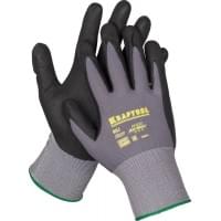 Эластичные перчатки KRAFTOOL Expert р. L со вспененным нитриловым покрытием 11285-L