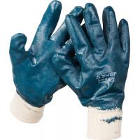 Рабочие перчатки ЗУБР Профессионал р. M с манжетой и полным нитриловым покрытием 11272-M
