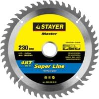 STAYER Super line 230 x 30мм 48Т, диск пильный по дереву, точный рез, 3682-230-30-48