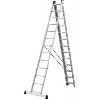 Трехсекционная лестница СИБИН 13 ступеней со стабилизатором 38833-13