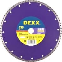 DEXX MULTI UNIVERSAL 230 мм, диск алмазный отрезной сегментированный, бетон, кирпич, песчаник, гранит (230х22.2 мм, 7х2.5 мм), 36693-230
