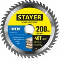 STAYER EXPERT 200 x 32/30мм 48Т, диск пильный по дереву, точный рез, 3682-200-32-48