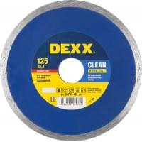 DEXX CLEAN AQUA CUT 125 мм, диск алмазный отрезной сплошной по кафельной и керамической плитке (125х22.2 мм, 5х1.8 мм), 36695-125