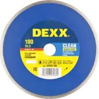 DEXX CLEAN AQUA CUT 180 мм, диск алмазный отрезной сплошной по кафельной и керамической плитке (180х22.2 мм, 5х2.1 мм), 36695-180