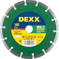 DEXX MULTI UNIVERSAL 180 мм, диск алмазный отрезной сегментный по бетону, кирпичу, тротуарным плитам, песчанику (180х22.2 мм, 7х2.2 мм), 36691-180