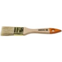 Флейцевая плоская кисть DEXX Практик 38 мм 1,5" натуральная щетина деревянная ручка 0100-038