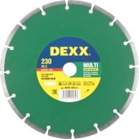 DEXX MULTI UNIVERSAL 230 мм, диск алмазный отрезной сегментный по бетону, кирпичу, тротуарным плитам, песчанику (230х22.2 мм, 7х2.4 мм), 36691-230