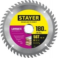 STAYER LAMINATE 180 x 30/20мм 56Т, диск пильный по ламинату, аккуратный рез, 3684-180-30-56
