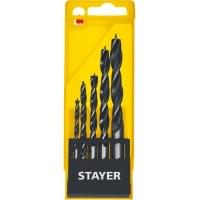 STAYER "M-type" 5 шт. 4-5-6-8-10мм, набор спиральных сверл по дереву, 2942-H5